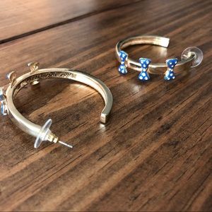 Betsey Johnson Blue Bow hoops